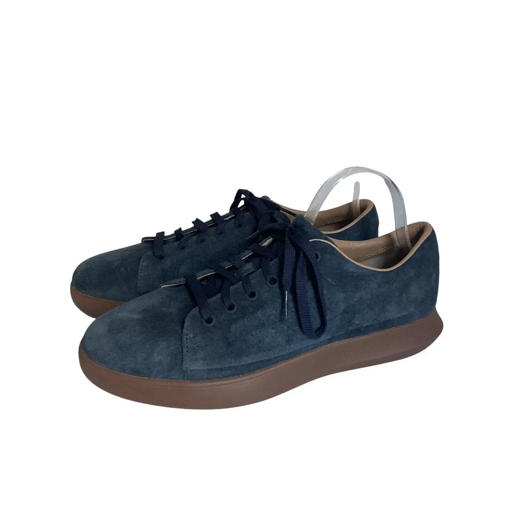 Under Armour Suede Sneakers Blue Gum Sole Casual Shoes Size 9.5